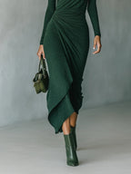 Lenora ∙ Asymmetrische wikkel-midi-jurk
