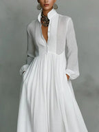 Alma | Abito Maxi Senza Tempo con Collo Elegante
