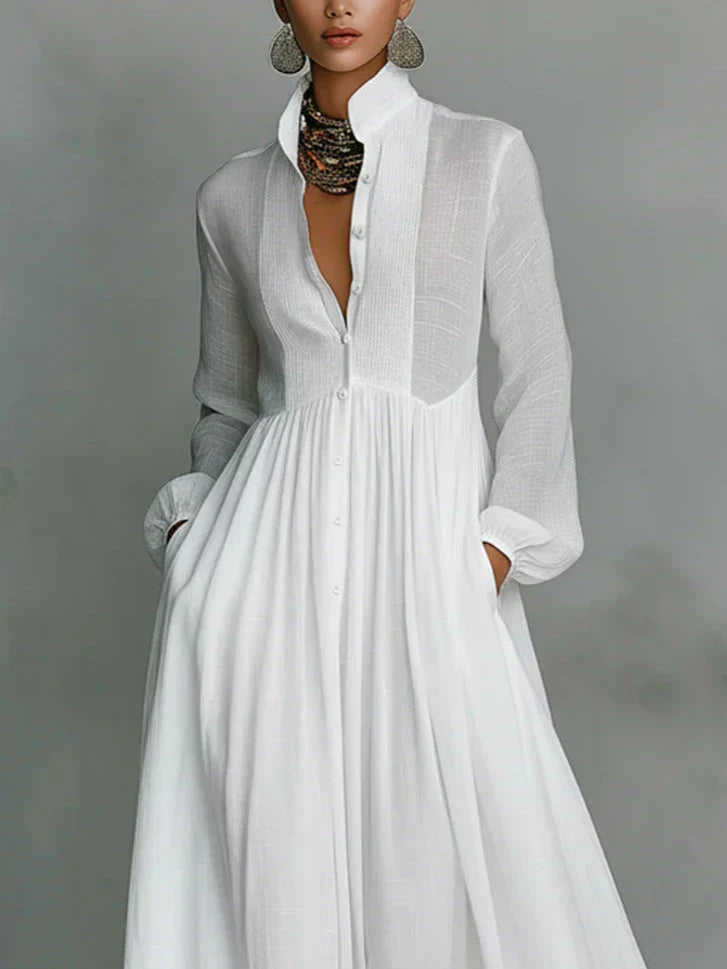 Alma | Abito Maxi Senza Tempo con Collo Elegante