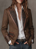 Giselda | Blazer a Pannelli Stampa Chevron