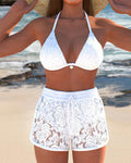 Noor | Elegante Effen Kanten Bikiniset