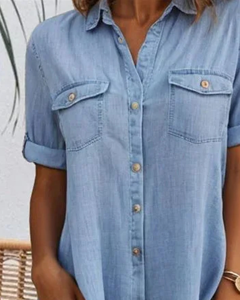 Nina | Casual Jeansjurk met Kraag
