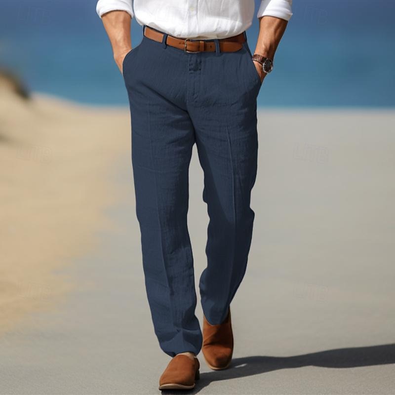 Luxe Heren Linnen Broek (Met Riemloop)