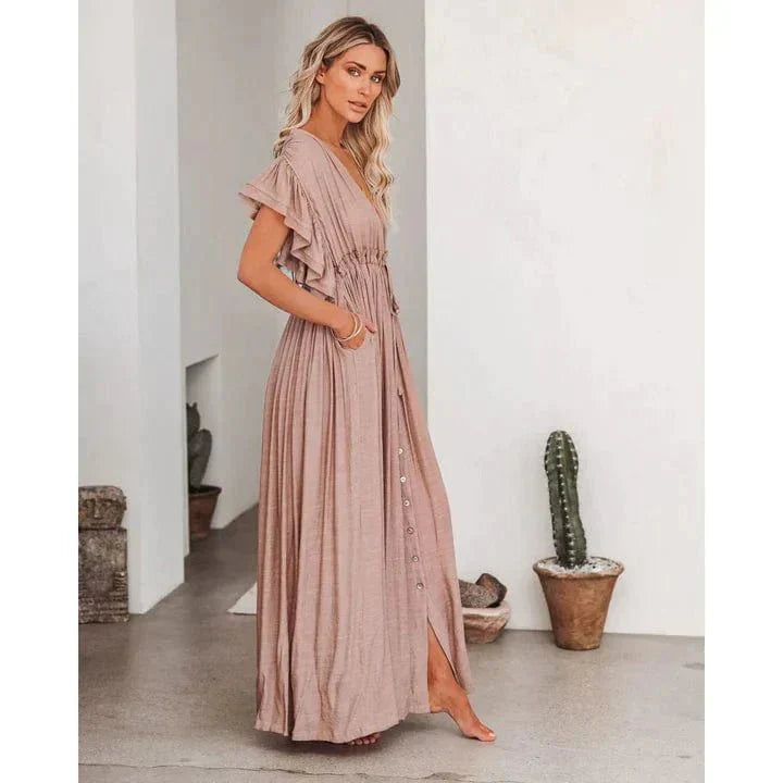 Anne™ - Abito Ibiza maxi color talpa