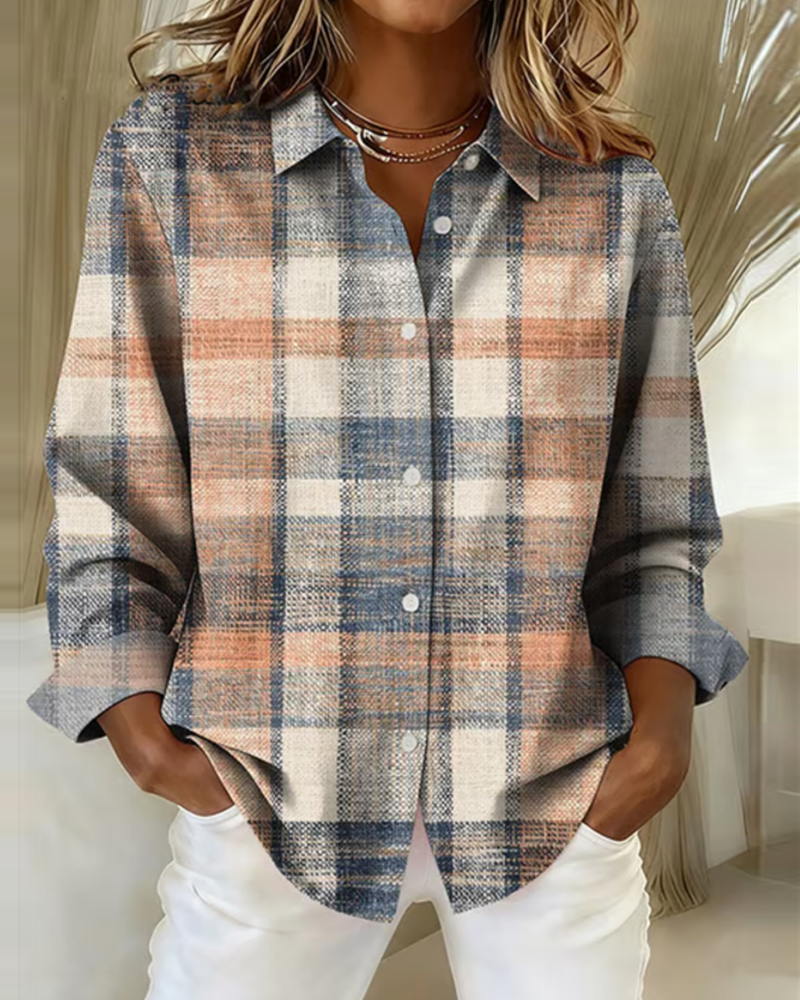 Laluna® | Vintage-stijl overhemd met ruitpatroon
