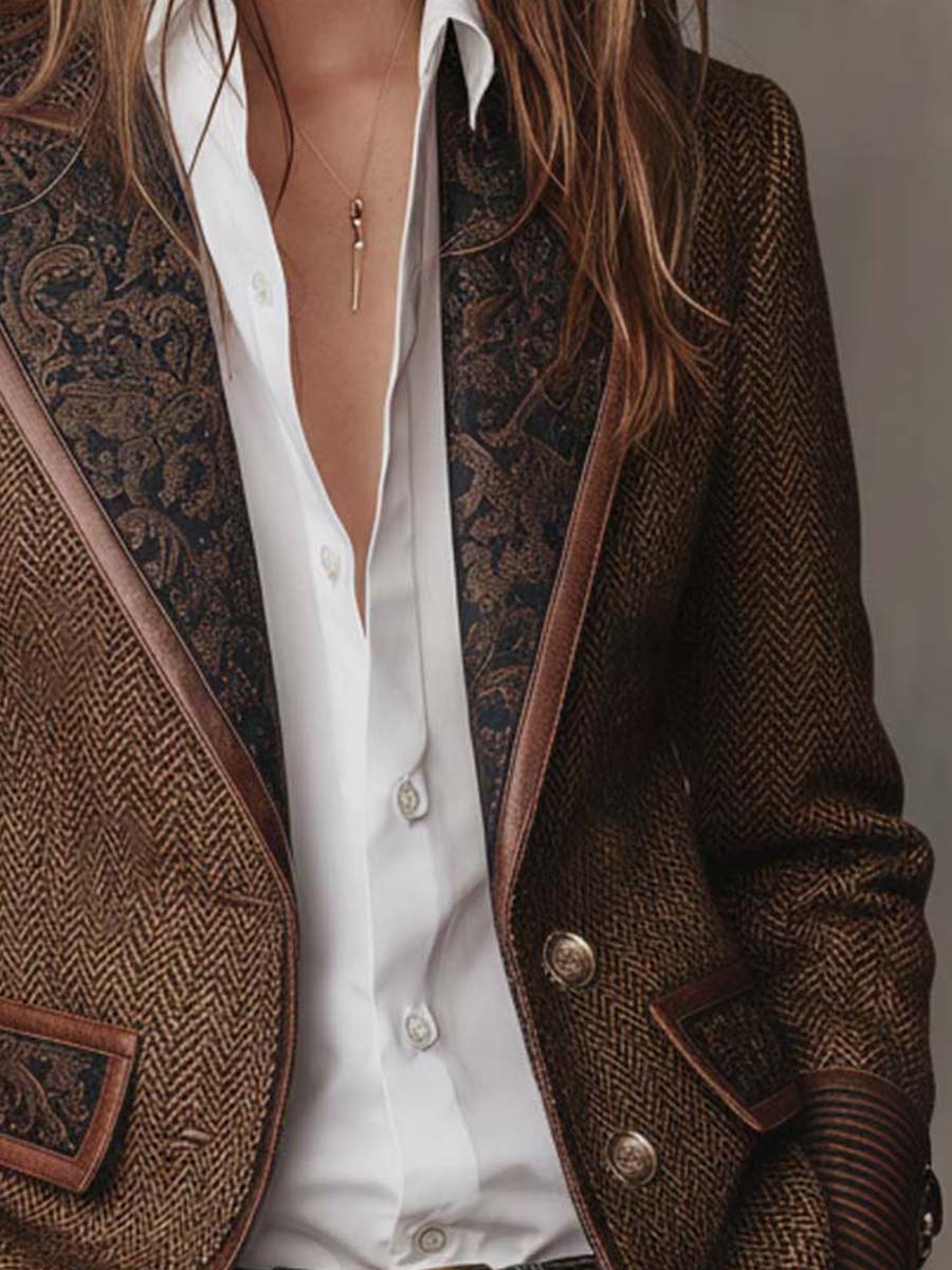 Giselda | Blazer a Pannelli Stampa Chevron