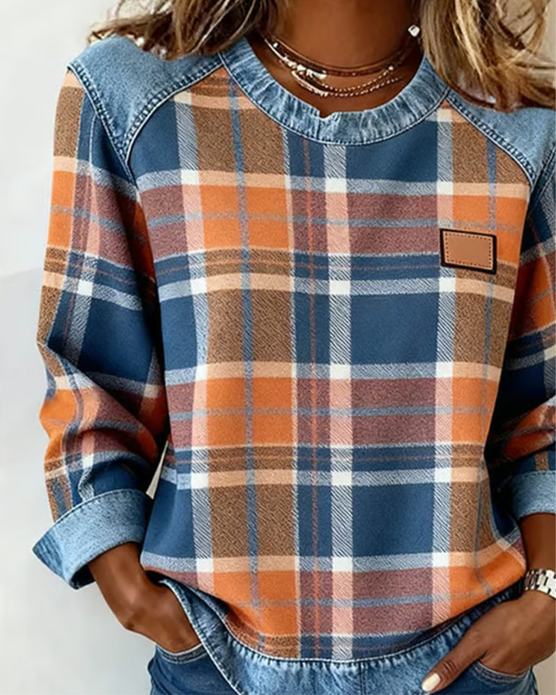 Iris | Stijlvolle Geruite Trui