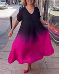Anna | Casual Geplooide Ombre-jurk