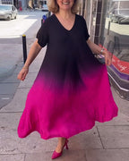 Anna | Casual Geplooide Ombre-jurk