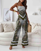 Elena | Set di due pezzi eleganti con top lacci e pantaloni presto per le vacanze