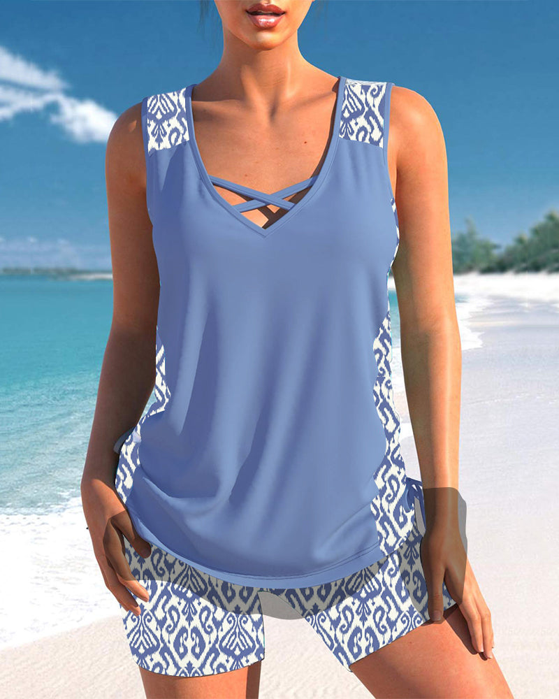 Márcia - tankini con stampa geometrica