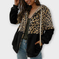 Mernelle™ - Maglione in pile rosso con design leopardato