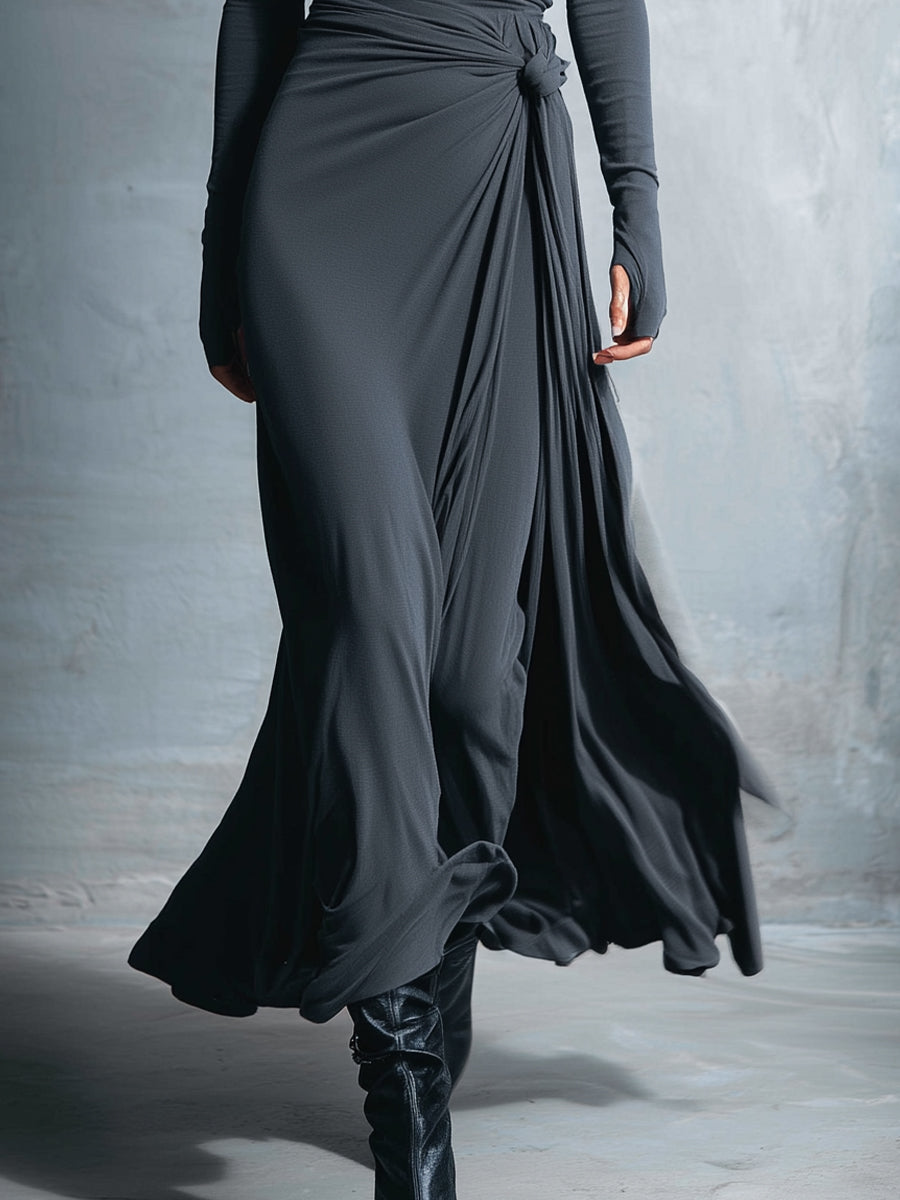 Victoria ∙ Maxi jurk met zijden knoop