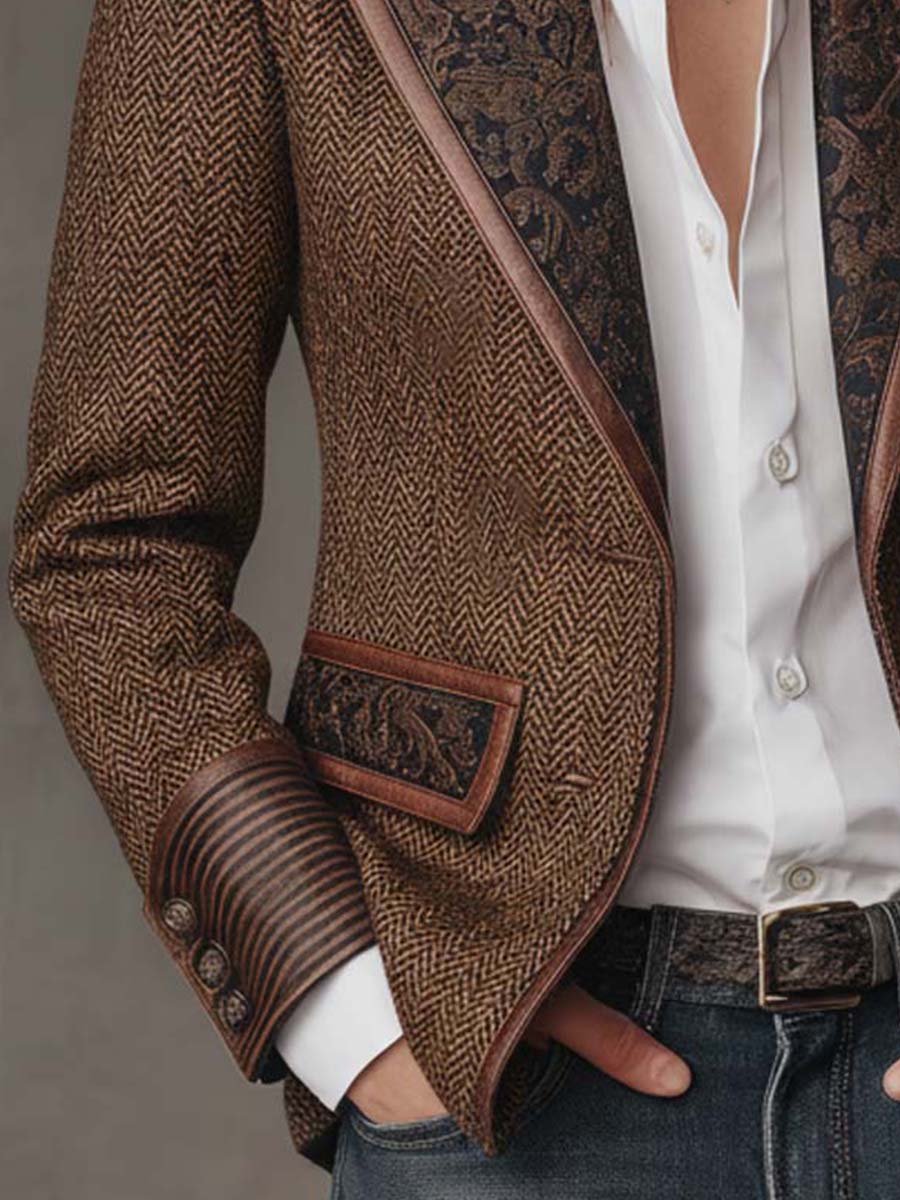 Giselda | Blazer a Pannelli Stampa Chevron