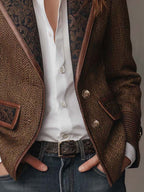 Giselda | Blazer a Pannelli Stampa Chevron