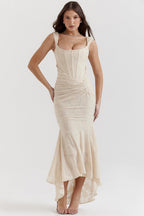 Anouk | Gettextureerd Maxi Jurk