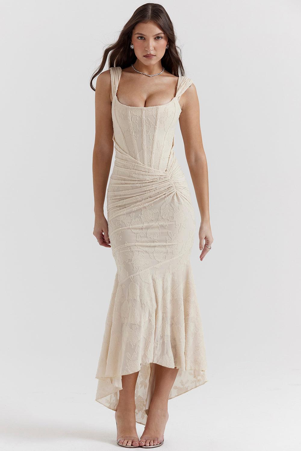 Anouk | Gettextureerd Maxi Jurk