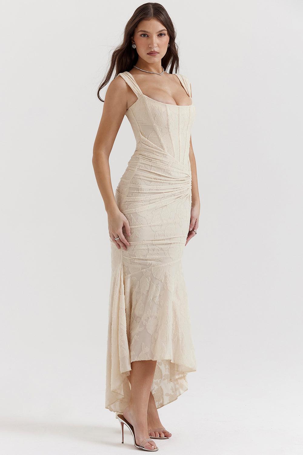Anouk | Gettextureerd Maxi Jurk