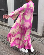 Noor | Patchworkjurk met V-hals en Klokmouwen