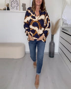 Sanne | Bedrukte Casual Top met V-hals