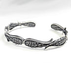 Vintage zilveren armband met engelenvleugels