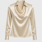 Sanne | Elegante Glanzende Satijnen Blouse
