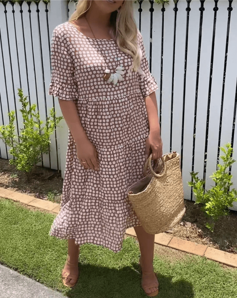 Darcy - Midi-jurk met korte mouwen