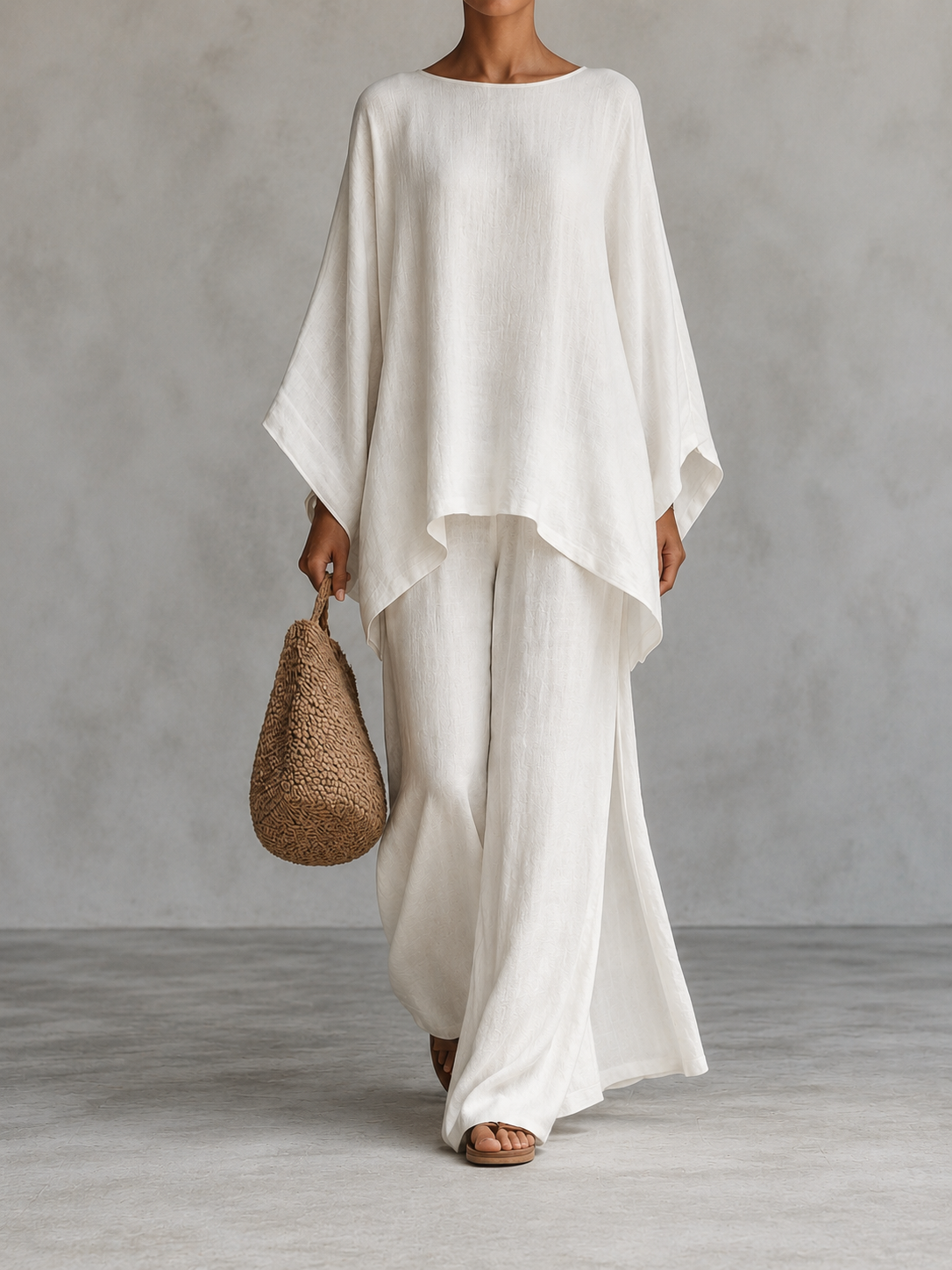 Romilda | Completo Blusa Maniche Lunghe e Pantalone Ampio