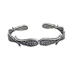 Vintage zilveren armband met engelenvleugels