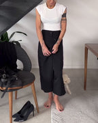Femke | Eénkleurige Asymmetrische Casual Broek