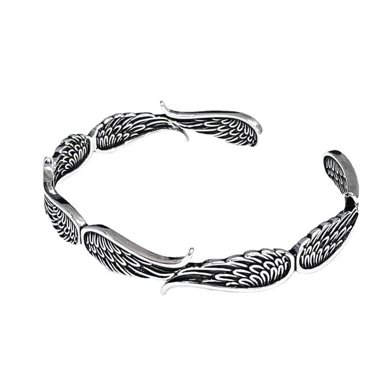 Vintage zilveren armband met engelenvleugels