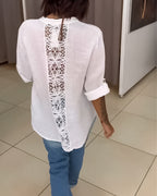 Effen shirt met zakken en eenvoudige knopen
