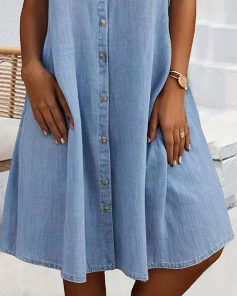 Nina | Casual Jeansjurk met Kraag