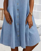 Nina | Casual Jeansjurk met Kraag