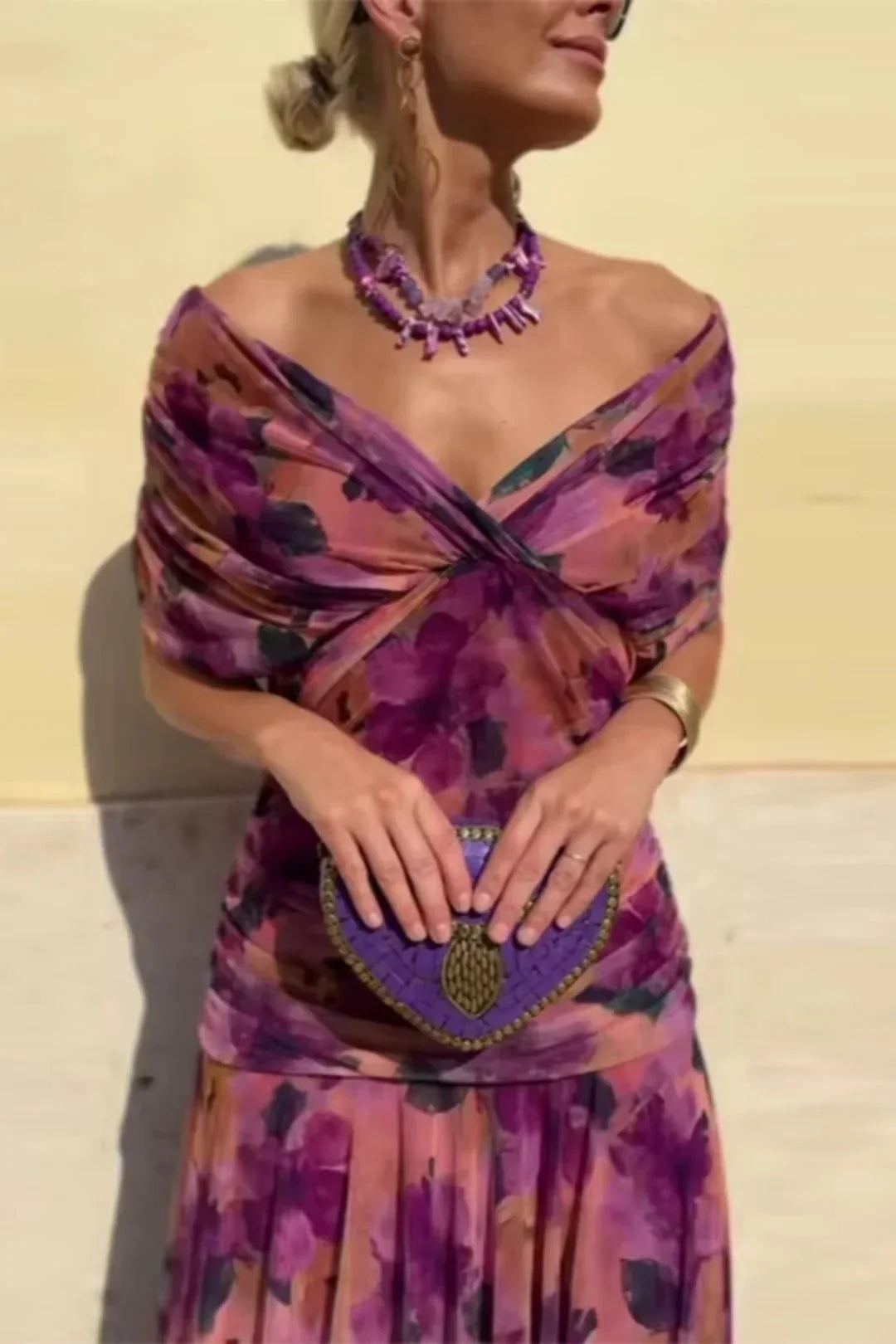 Elodie | Elegante maxi-jurk incontra V-hals
