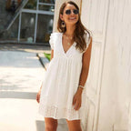 Emily™ Kanten witte Ibiza jurk