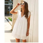 Emily™ Kanten witte Ibiza jurk
