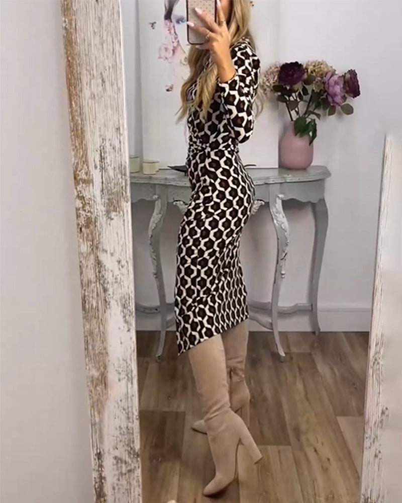 Iris | Jurk met Split en Schubbenprint