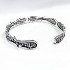 Vintage zilveren armband met engelenvleugels