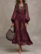 Gerda | Elegante abito midi con scollo a V