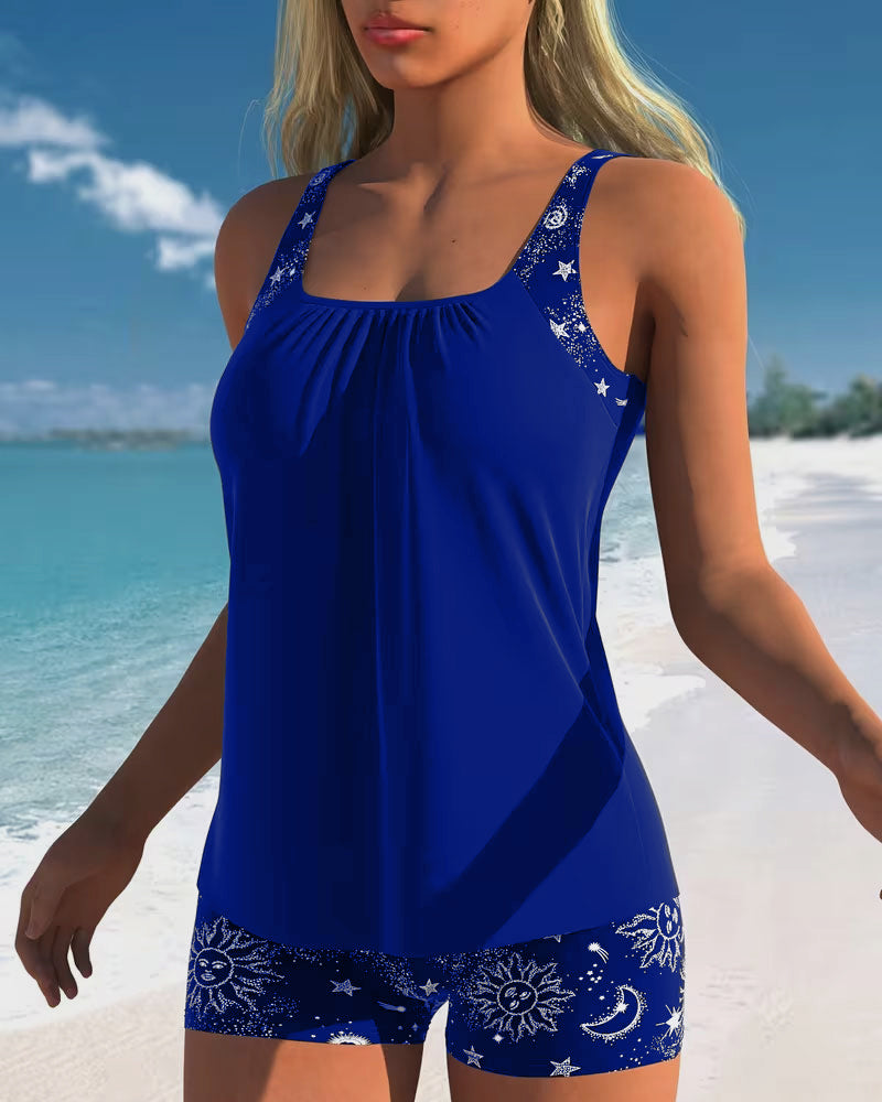 Tankini con zonnedruk