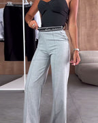 Rechte Casual Pantalon met Ritssluiting