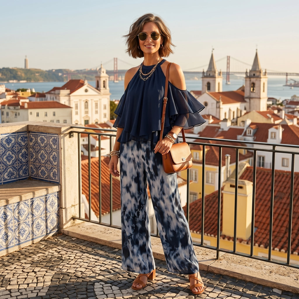 Francisca - Haltertop con slip flydende, stabile e confortevole