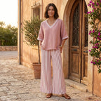 Clara - Fodera con tunica e borsa a strisce