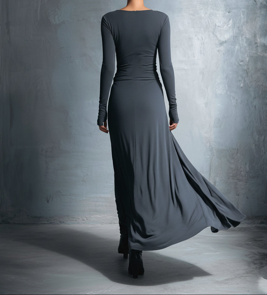 Victoria ∙ Maxi jurk met zijden knoop