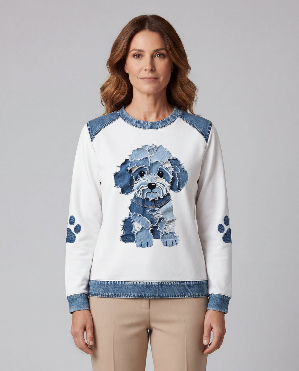 Il look casual ha incontrato il denim patchwork