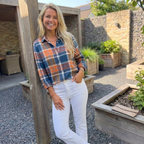 Anouk | Geruite Damesblouse met Lange Mouwen