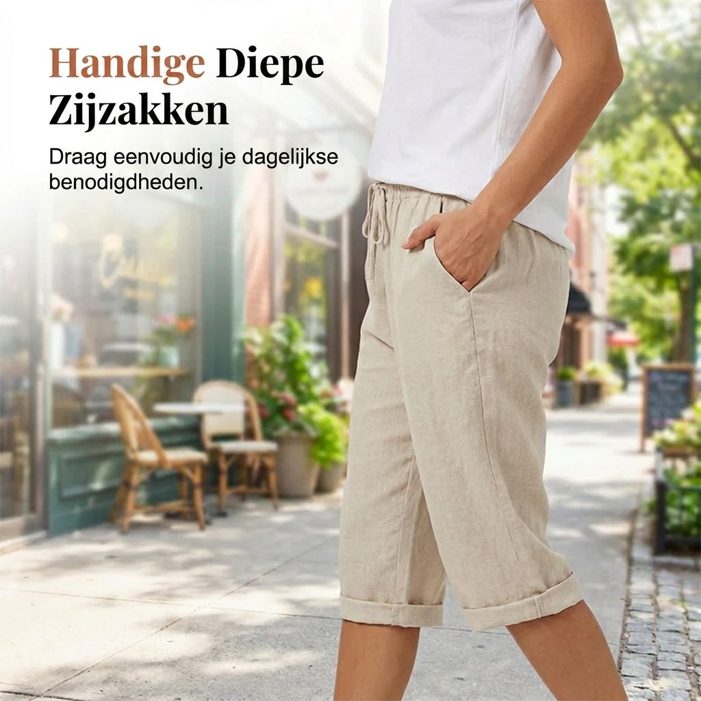 Sanne | Pantaloncini Katoen Linnen Dames
