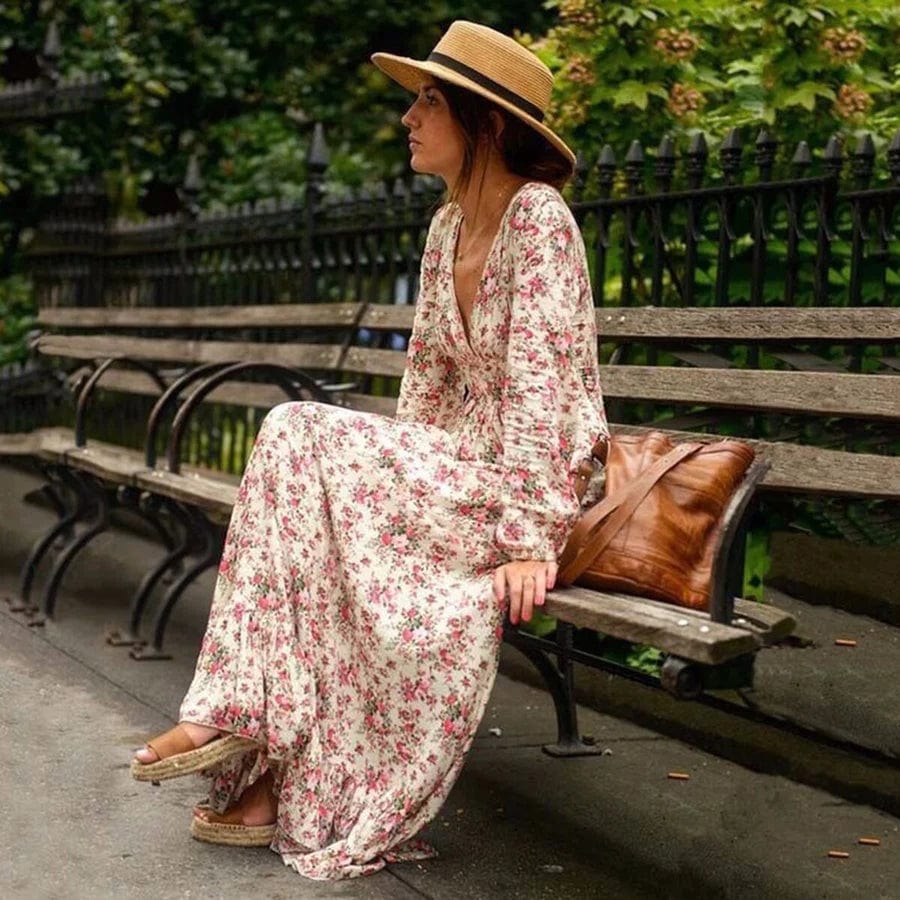 Ilse™ - Maxi Ibiza Stijl Bloemenjurk