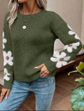 Shiloh™ - Maglione a strisce blu con design a fiori